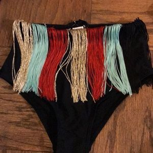 NEVER WORN! Fringe High Waist Bikini bottom